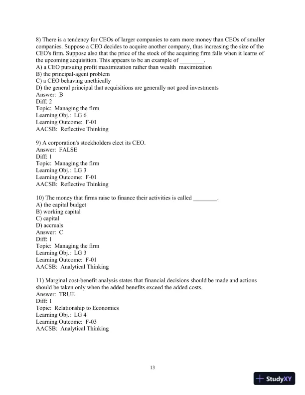 Test Bank for Principles of Managerial Finance, 8th Edition - Page 15 preview image
