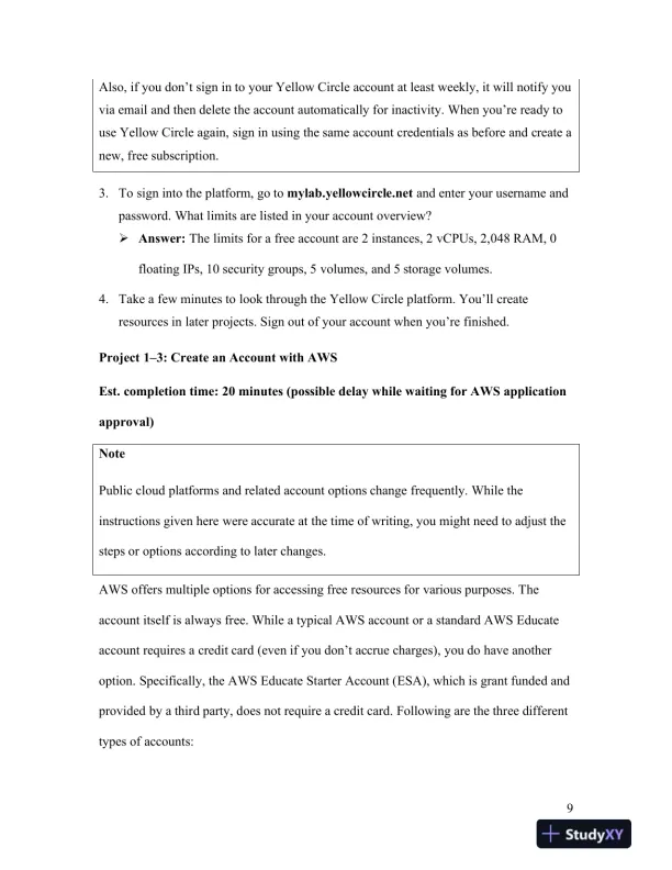 Solution Manual for CompTIA Cloud+ Guide to Cloud Computing: Networking, 1st Edition - Page 10 preview image