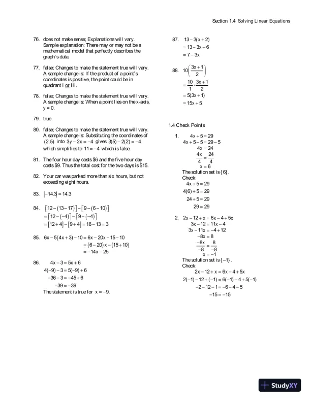 Solution Manual for Algebra for College Students, 8th Edition - Page 24 preview image