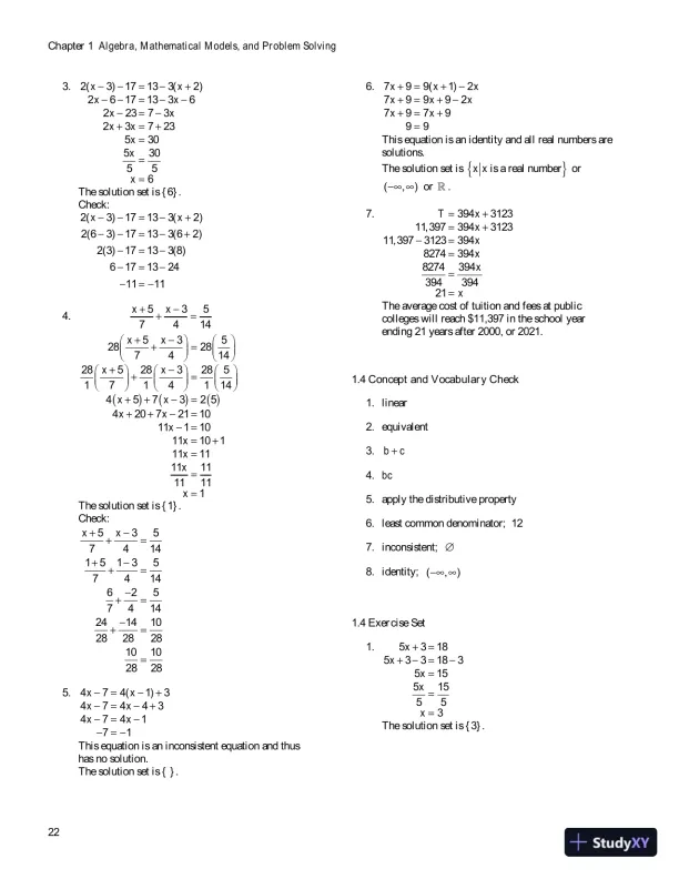 Solution Manual for Algebra for College Students, 8th Edition - Page 25 preview image