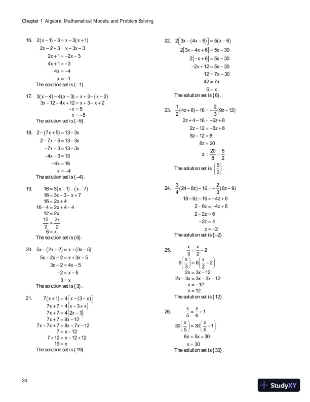 Solution Manual for Algebra for College Students, 8th Edition - Page 27 preview image