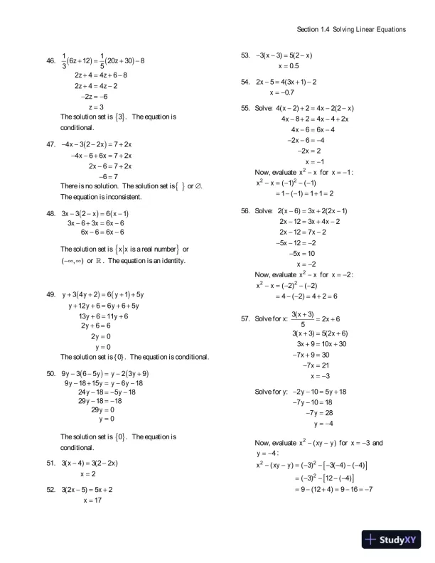 Solution Manual for Algebra for College Students, 8th Edition - Page 30 preview image