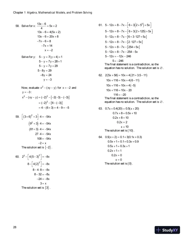 Solution Manual for Algebra for College Students, 8th Edition - Page 31 preview image