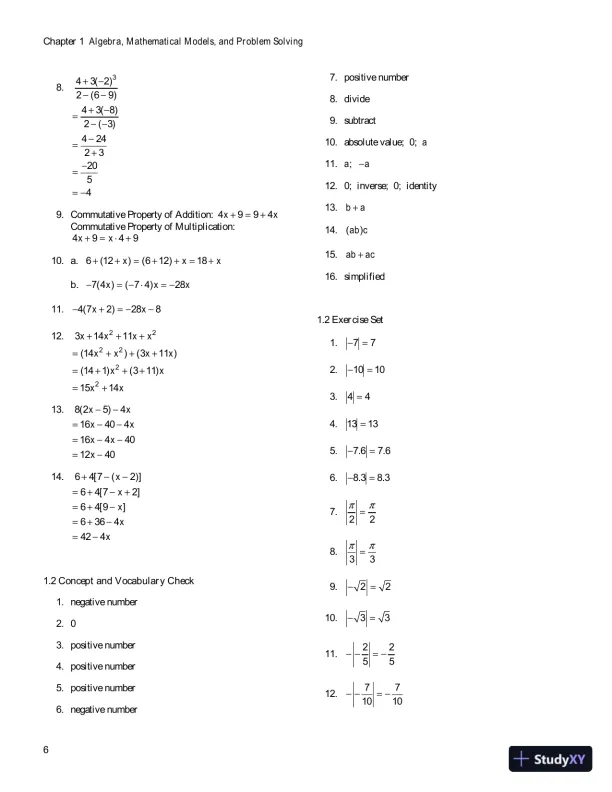 Solution Manual for Algebra for College Students, 8th Edition - Page 9 preview image