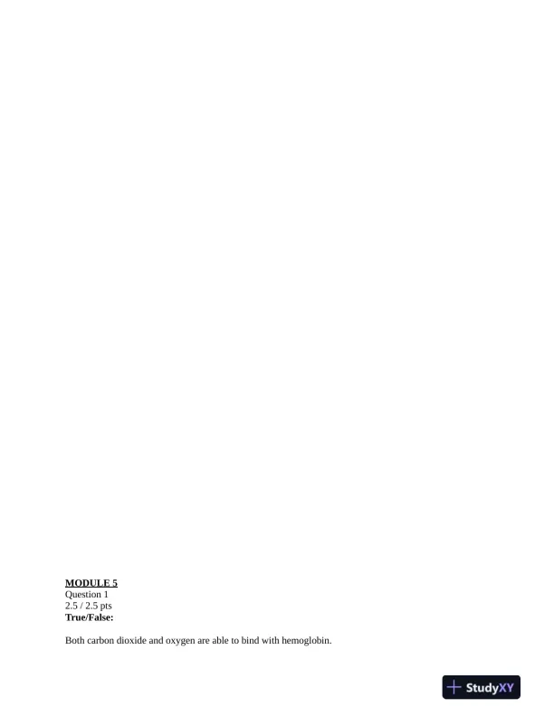 NURS231 Portage Learning Pathophysiology Module Exam 5 With Answers (22 Solved Questions) - Page 1 preview image