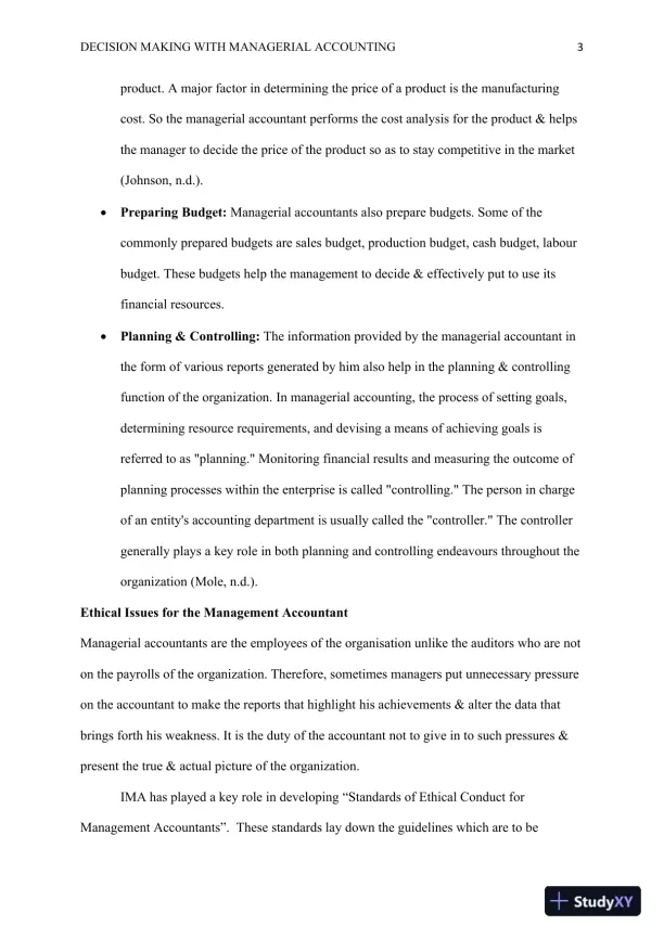 Decision Making with Managerial Accounting - Page 4 preview image