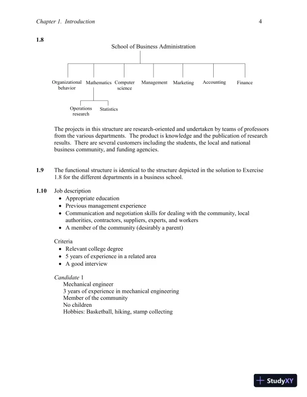 Solution Manual for Project Management: Processes, Methodologies, and Economics, 3rd Edition - Page 5 preview image