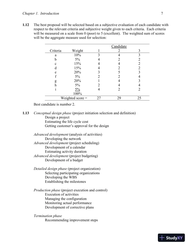Solution Manual for Project Management: Processes, Methodologies, and Economics, 3rd Edition - Page 8 preview image