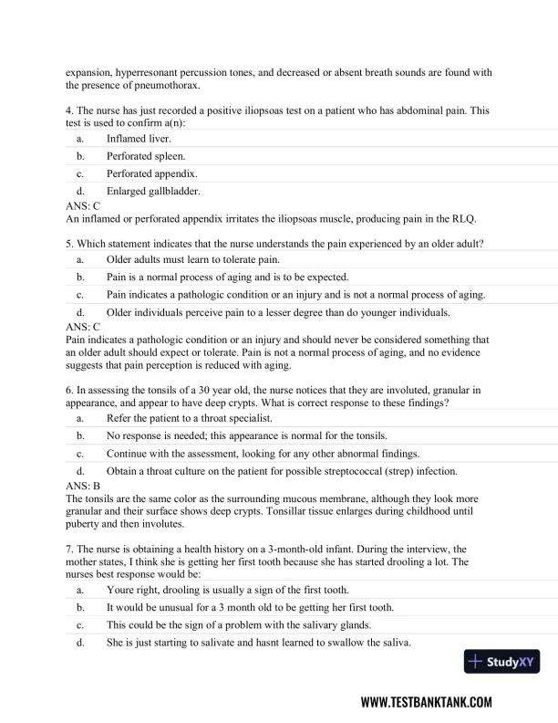 CURRENT Medical Diagnosis and Treatment 2019 58th Edition Test Bank - Page 17 preview image