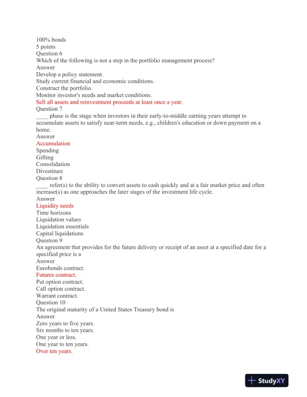 FIN 550: Midterm Exam on Investment and Portfolio Management - Page 3 preview image