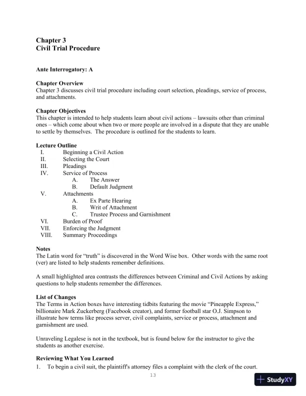 Class Notes For Legal Terminology, 6th Edition - Page 13 preview image