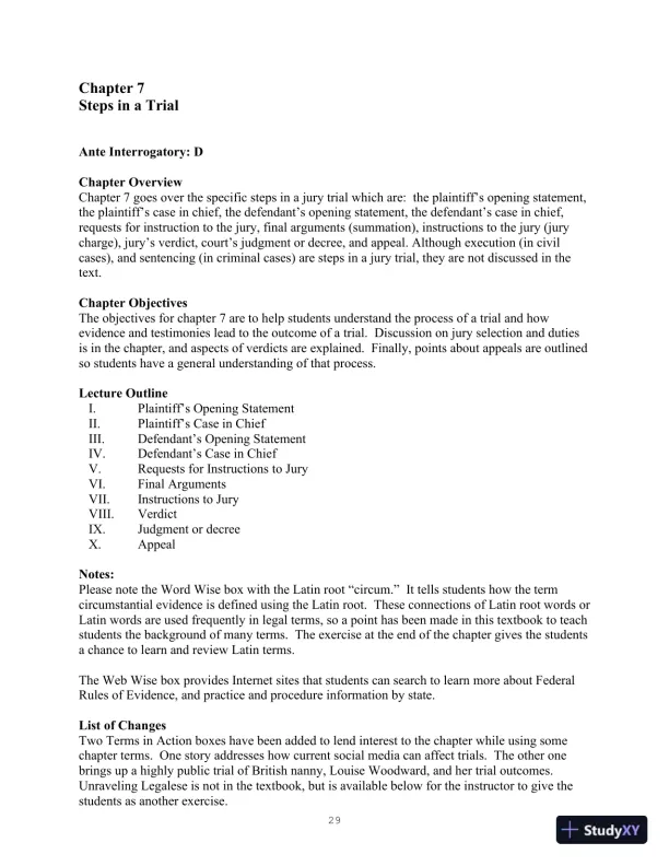 Class Notes For Legal Terminology, 6th Edition - Page 29 preview image