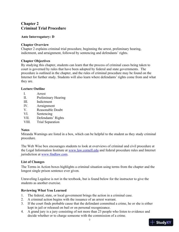 Class Notes For Legal Terminology, 6th Edition - Page 9 preview image
