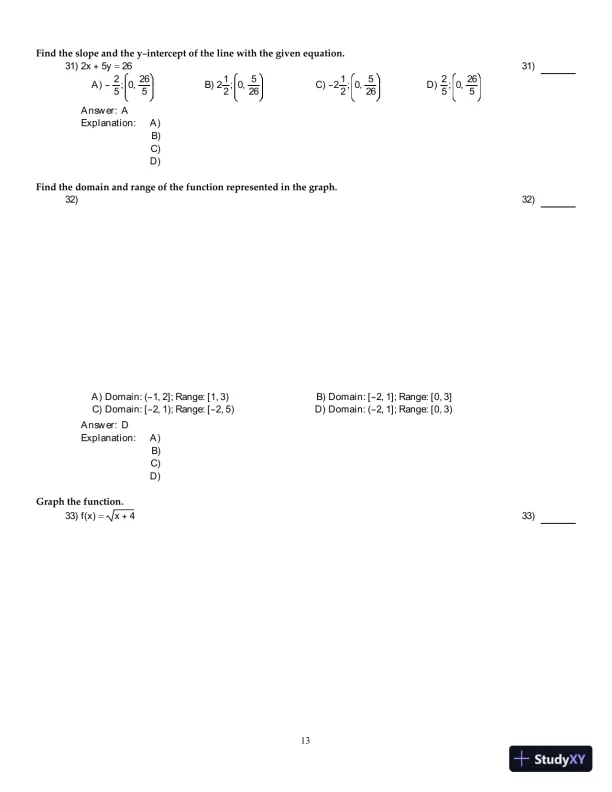 Precalculus: Graphs And Models, A Right Triangle Approach, 6th Edition Test Bank - Page 14 preview image