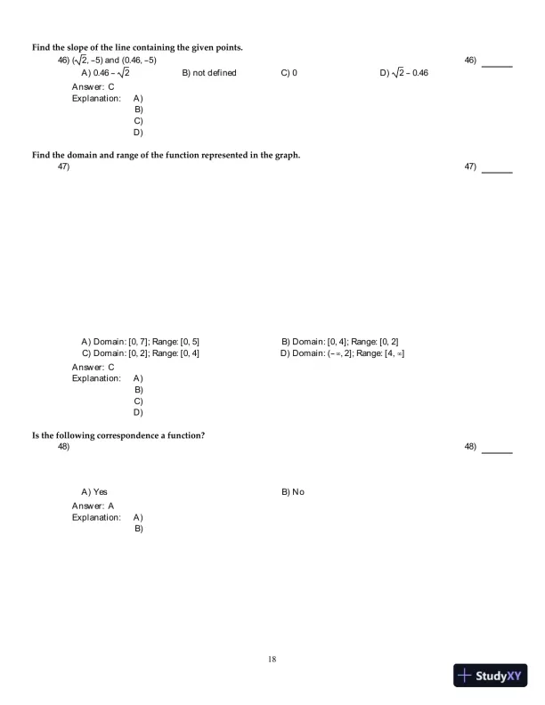 Precalculus: Graphs And Models, A Right Triangle Approach, 6th Edition Test Bank - Page 19 preview image