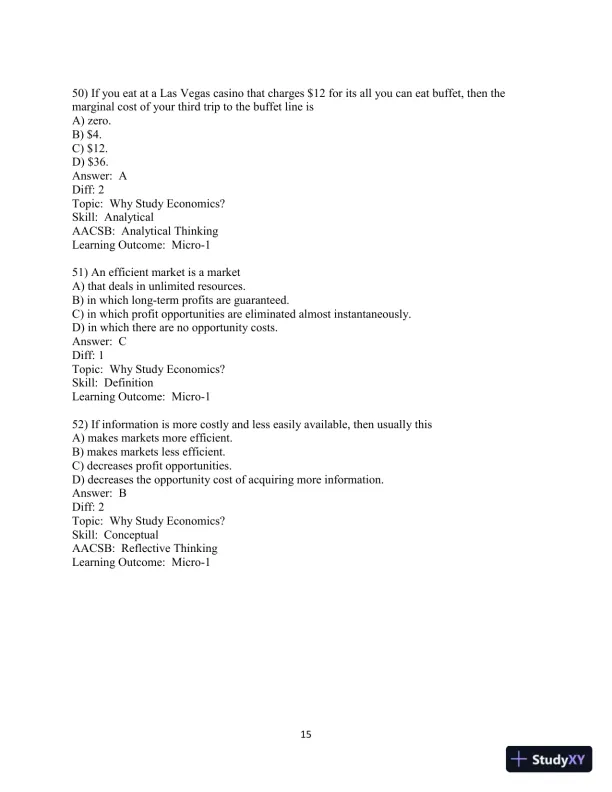 Test Bank for Principles of Microeconomics , 13th Edition - Page 16 preview image