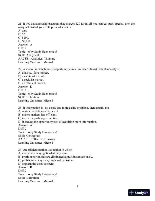 Test Bank for Principles of Microeconomics , 13th Edition - Page 8 preview image