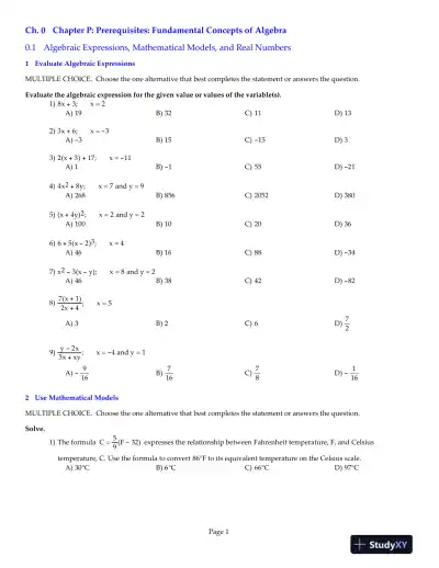 Precalculus Essentials, 4th Edition Test Bank - Page 1 preview image