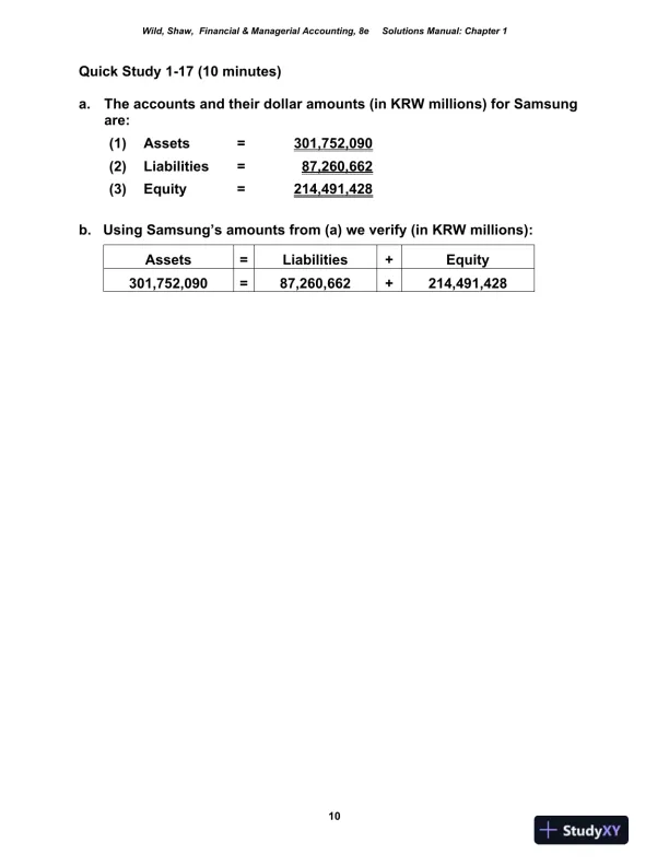Solution Manual for Financial and Managerial Accounting, 8th Edition - Page 11 preview image
