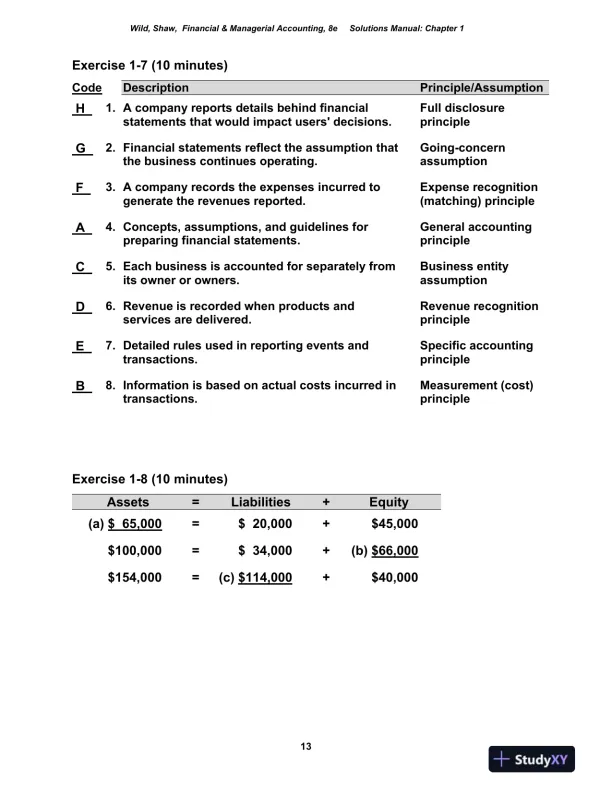 Solution Manual for Financial and Managerial Accounting, 8th Edition - Page 14 preview image
