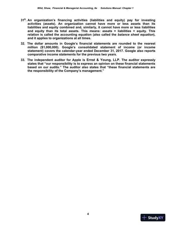 Solution Manual for Financial and Managerial Accounting, 8th Edition - Page 5 preview image