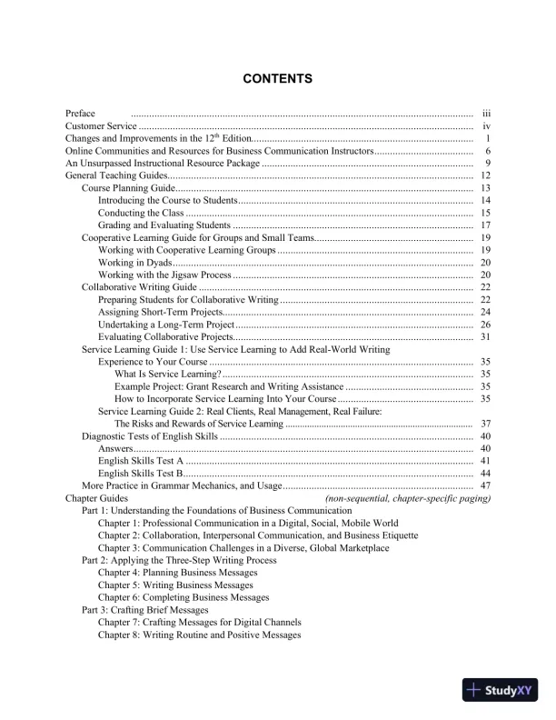 Excellence in Business Communication, 12th Edition Class Notes - Page 1 preview image