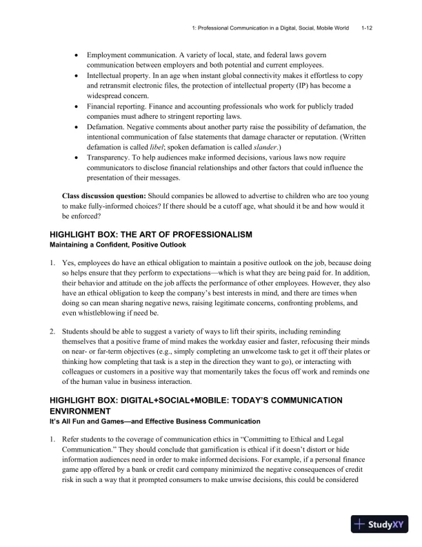 Excellence in Business Communication, 12th Edition Class Notes - Page 16 preview image
