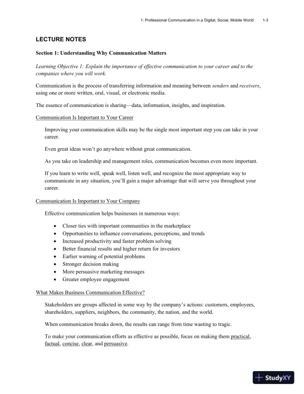 Excellence in Business Communication, 12th Edition Class Notes - Page 7 preview image