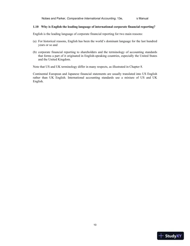 Solution Manual for Comparative International Accounting, 13th Edition - Page 10 preview image