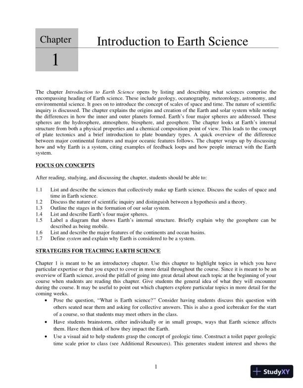 Solution Manual For Earth Science, 14th Edition - Page 1 preview image