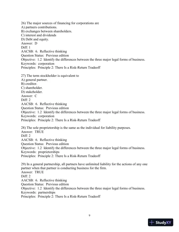 Financial Management: Principles and Applications 13th Edition Test Bank - Page 10 preview image
