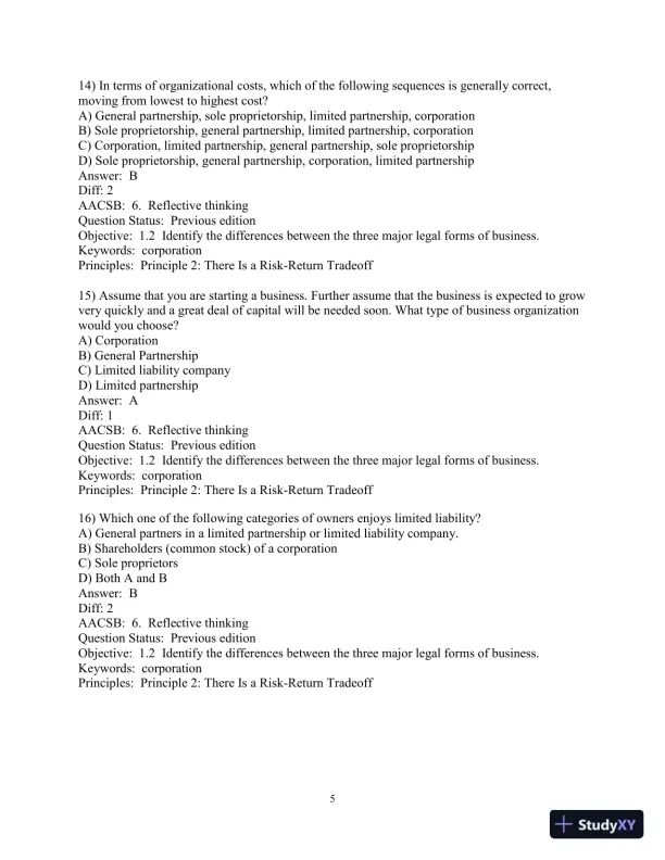 Financial Management: Principles and Applications 13th Edition Test Bank - Page 6 preview image