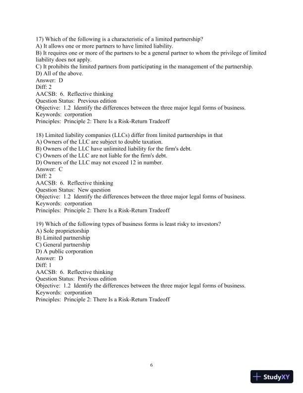 Financial Management: Principles and Applications 13th Edition Test Bank - Page 7 preview image