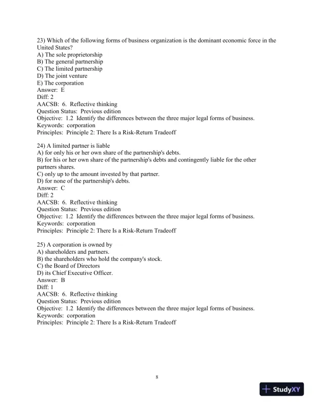 Financial Management: Principles and Applications 13th Edition Test Bank - Page 9 preview image