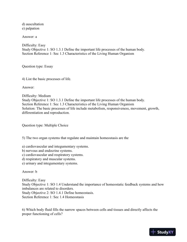 Test Bank For Principles Of Anatomy And Physiology, 13th Edition - Page 3 preview image