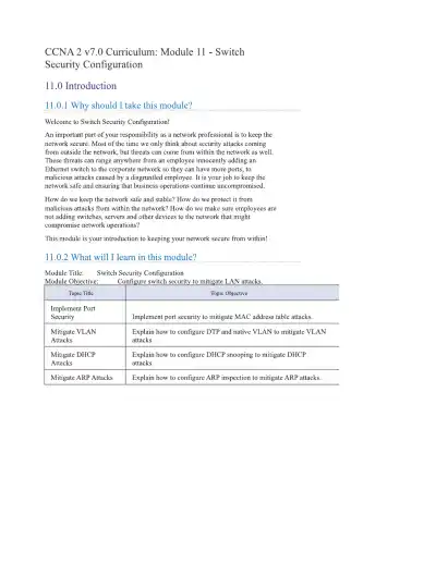 Secure Your Network Master Switch Security Configu - Page 1 preview image