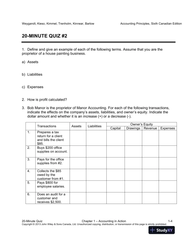 Accounting Principles, Sixth Canadian Edition Lecture Notes - Page 5 preview image