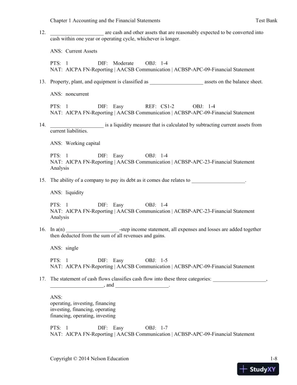 Cornerstones Of Financial Accounting, First Canadian Edition Test Bank - Page 11 preview image