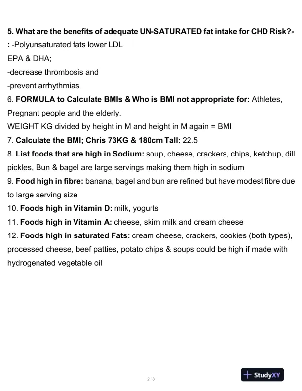 Athabasca University Nutrition 331 Nursing Diagnosis Final Exam With Answers (73 Solved Questions) - Page 3 preview image
