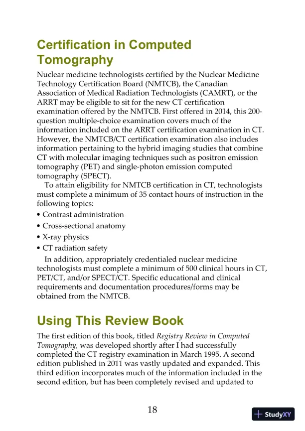 Mosbys Exam Review for Computed Tomography 3rd Edition (2019) - Page 19 preview image