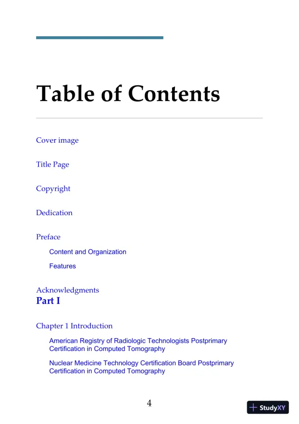Mosbys Exam Review for Computed Tomography 3rd Edition (2019) - Page 5 preview image