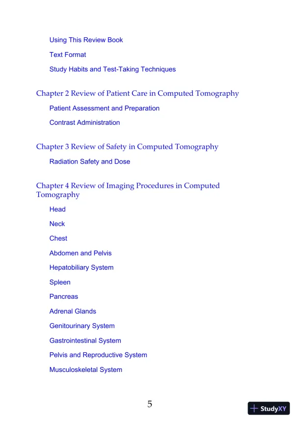 Mosbys Exam Review for Computed Tomography 3rd Edition (2019) - Page 6 preview image