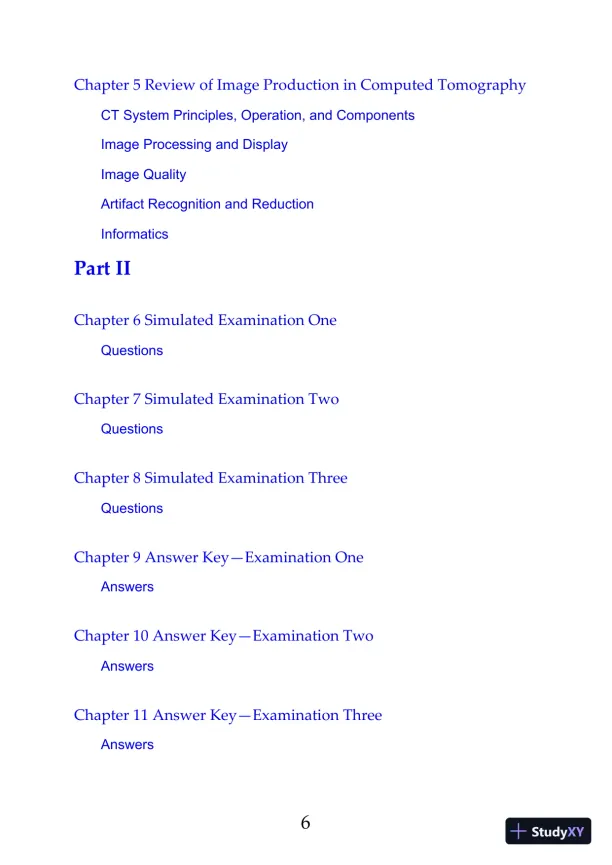 Mosbys Exam Review for Computed Tomography 3rd Edition (2019) - Page 7 preview image
