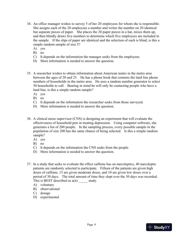 Introductory Statistics: A Problem Solving Approach Second Edition Test Bank - Page 13 preview image