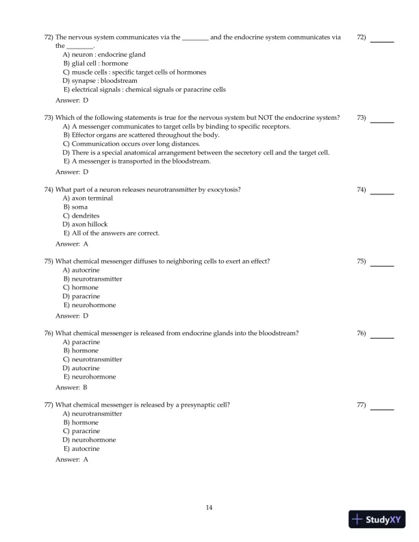 Test Bank For Principles of Human Physiology, 6th Edition - Page 15 preview image