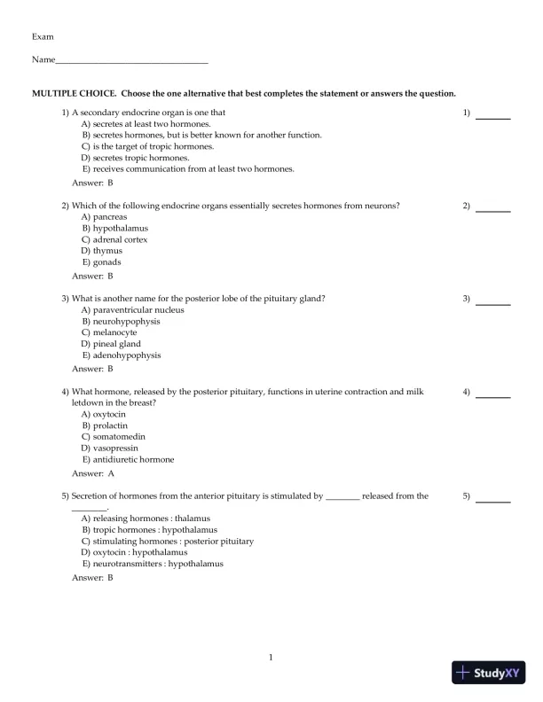 Test Bank For Principles of Human Physiology, 6th Edition - Page 24 preview image