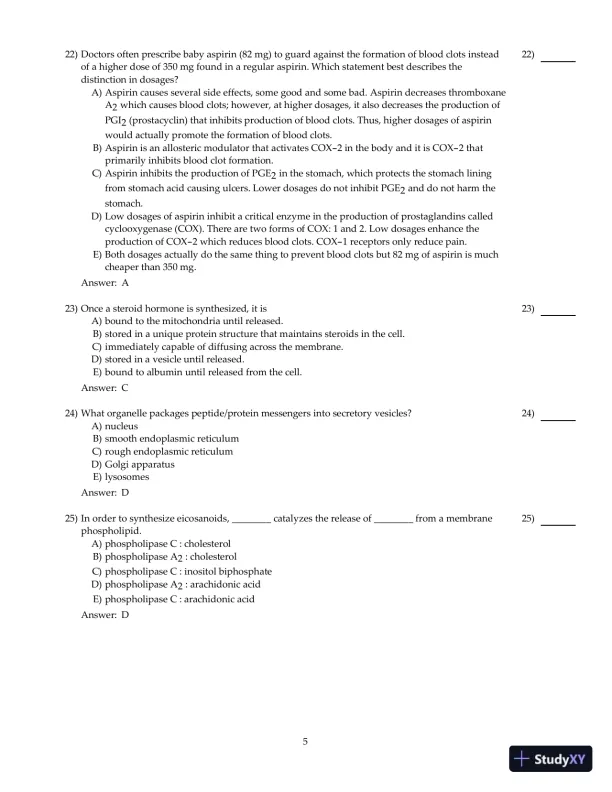 Test Bank For Principles of Human Physiology, 6th Edition - Page 6 preview image