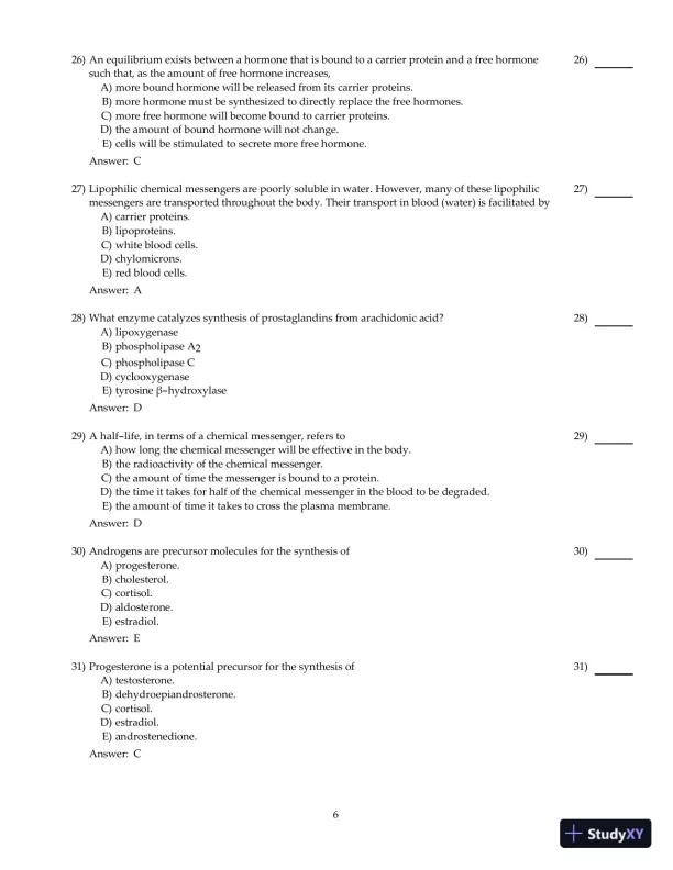 Test Bank For Principles of Human Physiology, 6th Edition - Page 7 preview image