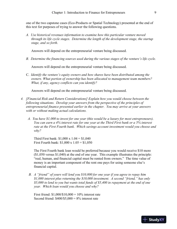 Solution Manual for Entrepreneurial Finance, 6th Edition - Page 10 preview image