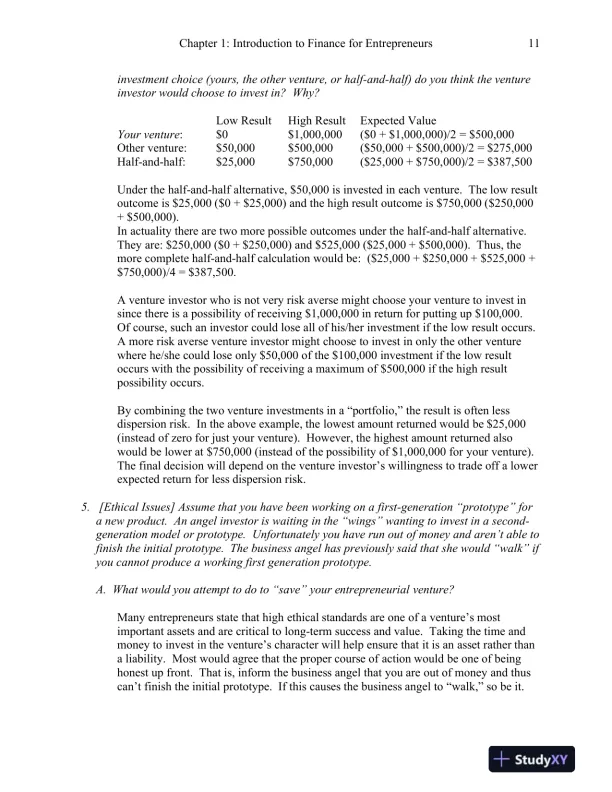 Solution Manual for Entrepreneurial Finance, 6th Edition - Page 12 preview image